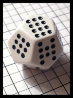 Dice : Dice - 12D - Koplow White with Black Pips - FRP Games Mar 2011